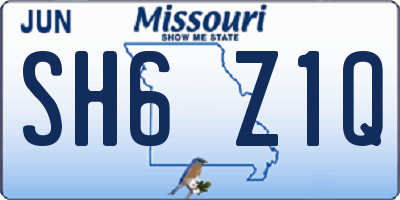 MO license plate SH6Z1Q