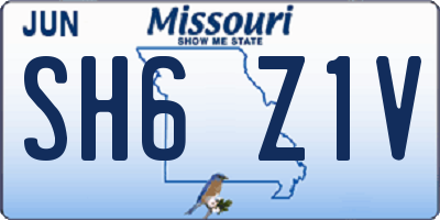 MO license plate SH6Z1V