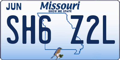 MO license plate SH6Z2L