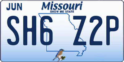 MO license plate SH6Z2P