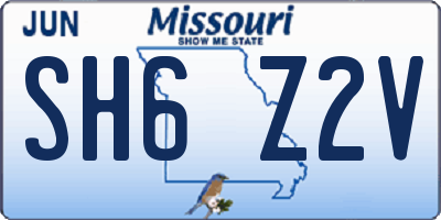 MO license plate SH6Z2V