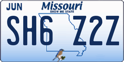 MO license plate SH6Z2Z