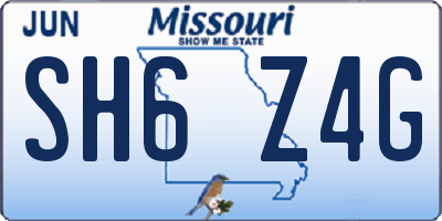 MO license plate SH6Z4G
