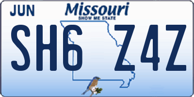 MO license plate SH6Z4Z