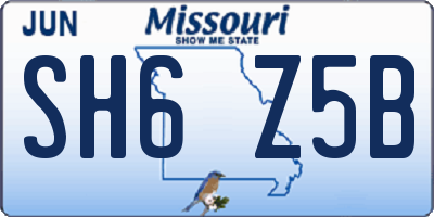 MO license plate SH6Z5B