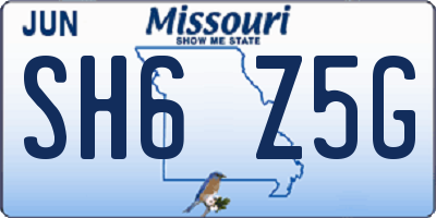 MO license plate SH6Z5G