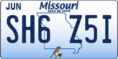 MO license plate SH6Z5I