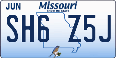 MO license plate SH6Z5J
