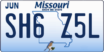 MO license plate SH6Z5L