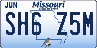 MO license plate SH6Z5M