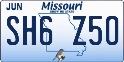 MO license plate SH6Z5O