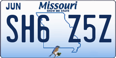 MO license plate SH6Z5Z