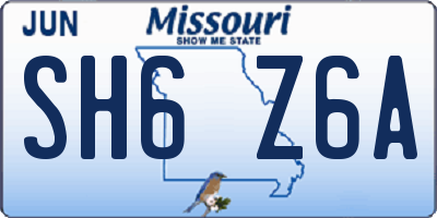 MO license plate SH6Z6A