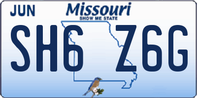 MO license plate SH6Z6G