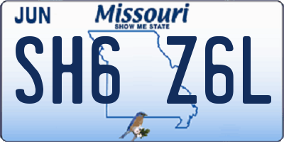 MO license plate SH6Z6L