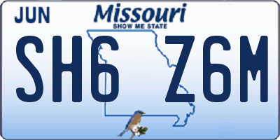 MO license plate SH6Z6M