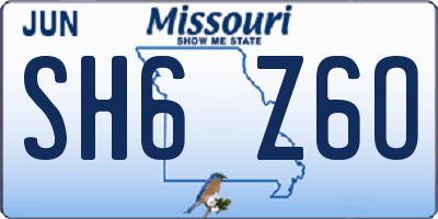 MO license plate SH6Z6O