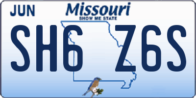 MO license plate SH6Z6S