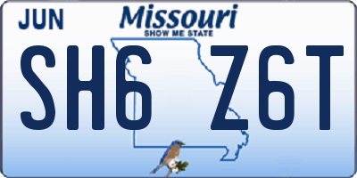 MO license plate SH6Z6T