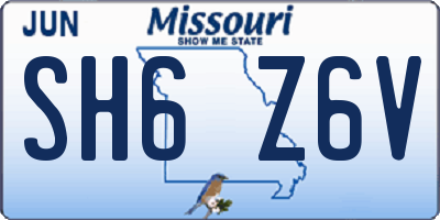 MO license plate SH6Z6V