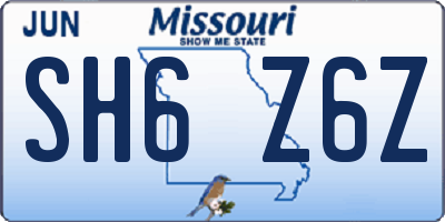 MO license plate SH6Z6Z