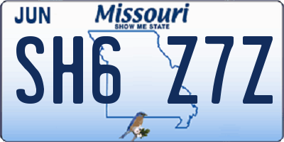 MO license plate SH6Z7Z