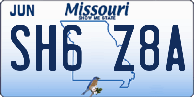 MO license plate SH6Z8A