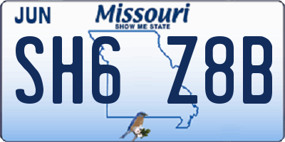 MO license plate SH6Z8B