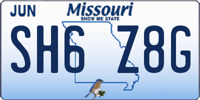 MO license plate SH6Z8G
