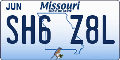 MO license plate SH6Z8L