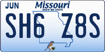 MO license plate SH6Z8S