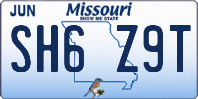 MO license plate SH6Z9T