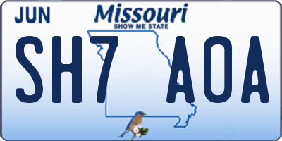 MO license plate SH7A0A