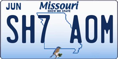 MO license plate SH7A0M