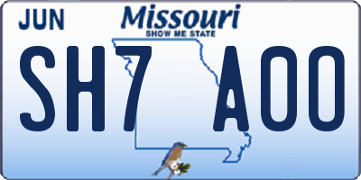 MO license plate SH7A0O