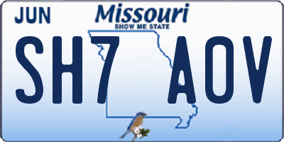 MO license plate SH7A0V