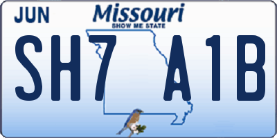 MO license plate SH7A1B