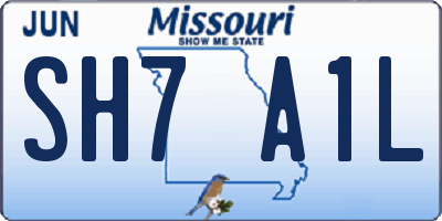 MO license plate SH7A1L