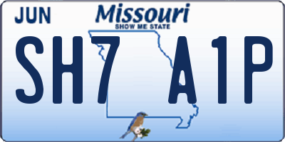 MO license plate SH7A1P