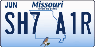 MO license plate SH7A1R