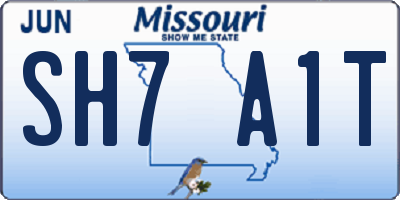 MO license plate SH7A1T