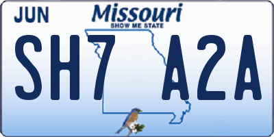 MO license plate SH7A2A