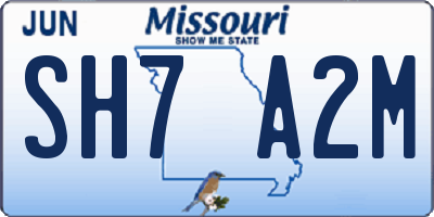 MO license plate SH7A2M