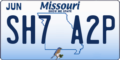 MO license plate SH7A2P