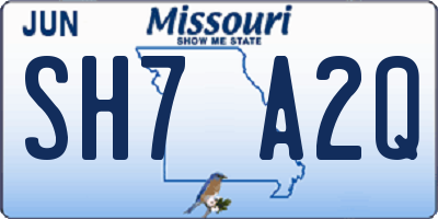 MO license plate SH7A2Q