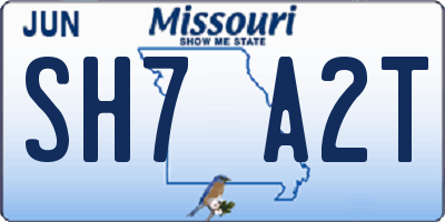 MO license plate SH7A2T