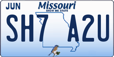 MO license plate SH7A2U
