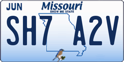 MO license plate SH7A2V