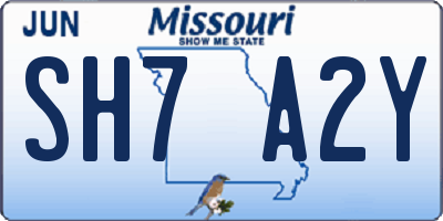 MO license plate SH7A2Y