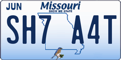 MO license plate SH7A4T